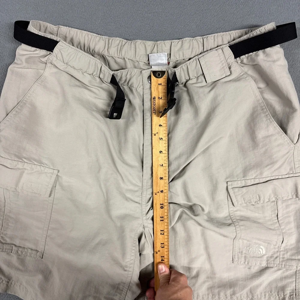The North Face Shorts Mens XL Tan Cargo Gorpcore Hiking Belted Nylon Outdoors